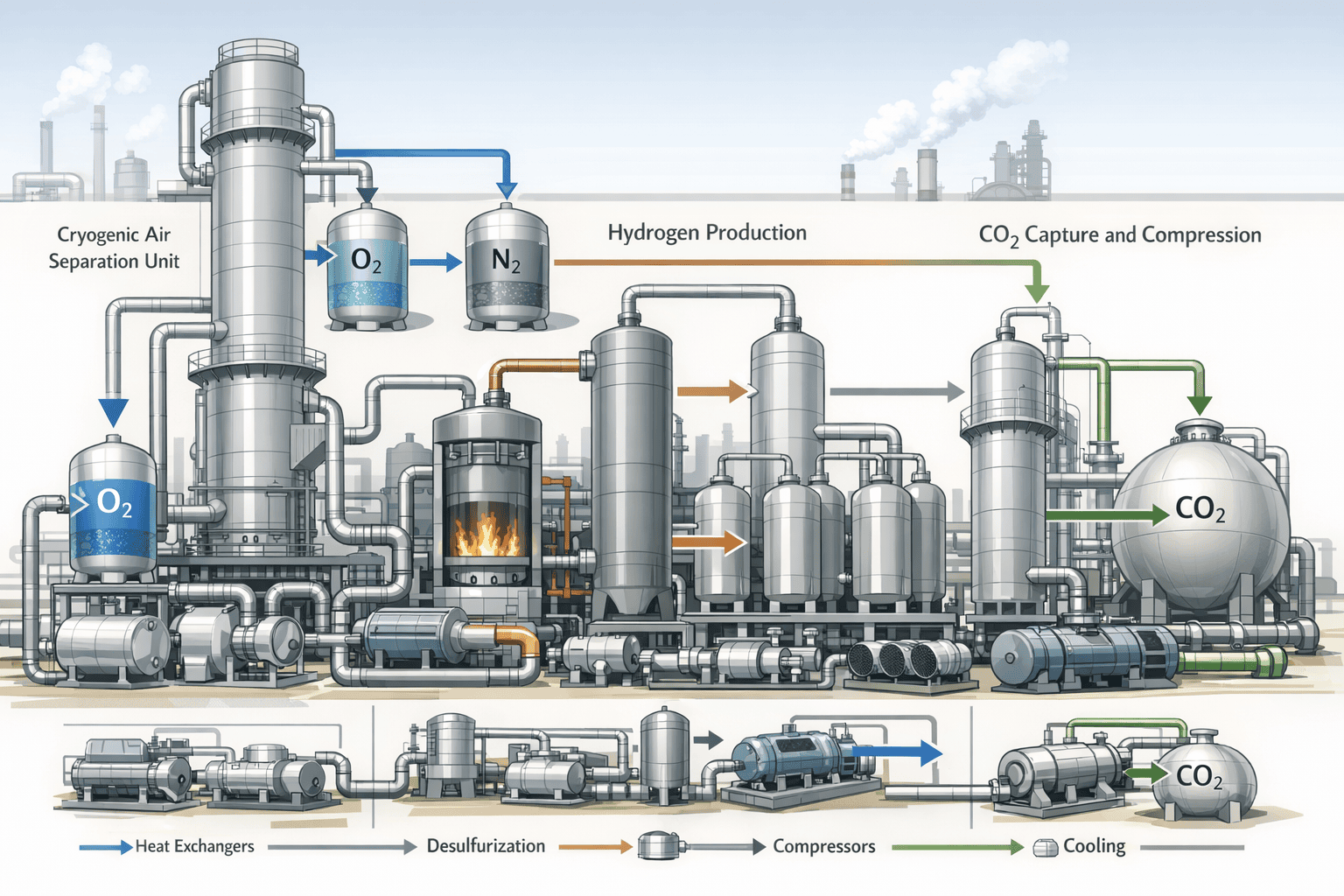 industrial gas manufacturing processes for oil & gas use.